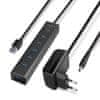 AXAGON HUE-SA7BP USB 3.2 Gen 1 hub, 7-portni, aluminij, s polnilnim vhodom