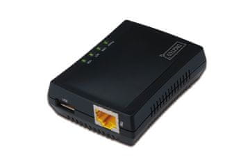 Digitus Večfunkcijski tiskalniški strežnik, 1x USB 2.0 omrežni hub, NAS, 1x RJ45, LAN 10/100 Mbps