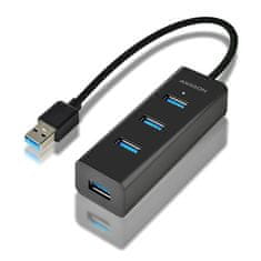 AXAGON Hue-s2b 4-vratni USB 3.2 Gen 1 polnilni hub, 30 cm kabel, dodatni napajalnik micro USB