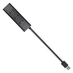 AXAGON Hue-s2b 4-vratni USB 3.2 Gen 1 polnilni hub, 30 cm kabel, dodatni napajalnik micro USB