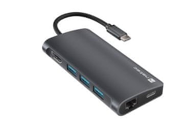Natec Fowler 2 v2 večvratni adapter USB-C na USB 3.0 hub 3x, HDMI 4K