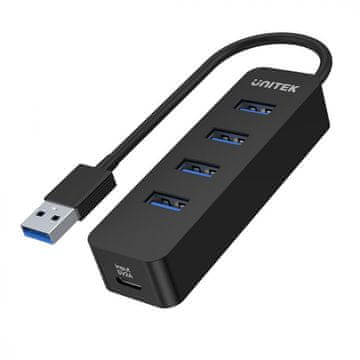 Unitek Unitek USB-A na 4x USB-A 3.1 hub, aktiven, 10 W, H1117A