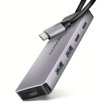 AXAGON HMC-5H60 kolesni USB 5-v-1 hub, 5 Gbps, 2 × USB-A, HDMI 4K/60 Hz, 1 × USB-C, 100 W PD, 15 cm USB-C kabel