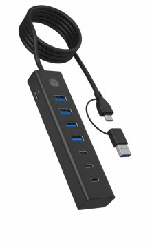 IcyBox Hub ib-hub1737-c3 7-vratni USB 3.2 gen 1 hub, 3x USB tip C, 4x USB tip A