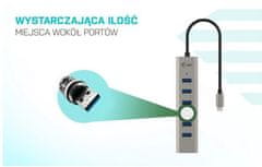 I-TEC Hub USB-C za polnjenje kovinski hub 7 vrat