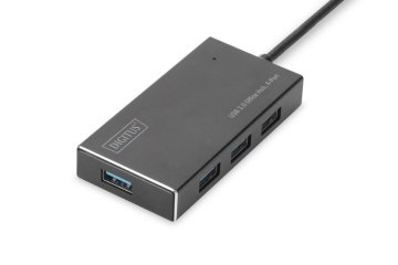 Digitus 4-vratni USB 3.0 SuperSpeed hub, aktiven, aluminijast