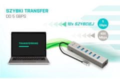 I-TEC Hub USB-C za polnjenje kovinski hub 7 vrat