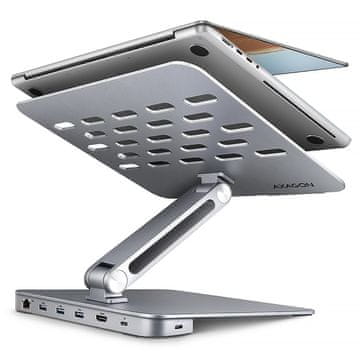 AXAGON AXAGON HMC-STND 7in1 stojalo za prenosnik z USB-C hubom, 4K/60Hz