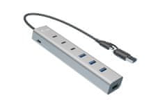 I-TEC Hub USB-C/USB-A kovinski hub za polnjenje s 7 vrati