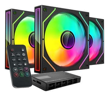 Tacens Tacens Mars MF-3DProKit Ventilatorji 120 ARGB x3 BK- Ventilatorji+Hub+Pilot (TacMars-MF3DProKit)