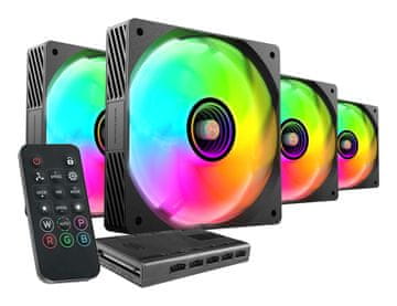 Tacens Tacens March MF-SI4KIT Ventilatorji 120 ARGB x4 BK- Ventilatorji+Hub+Pilot (Tacmars-MFSI4KIT)