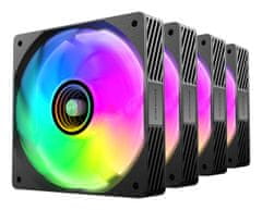 Tac Mars Gaming MFSI4KIT, komplet 4 ventilatorjev 12 cm, modra/zelena/rdeča LED
