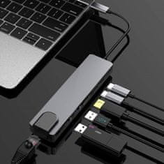 Gembird Gembird A-CM-COMBO5-06 USB Type-C 6-v-1 večportni adapter (AF in Type-C Hub + HDMI + PD+LAN)