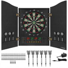 Kruzzel 27 iger LCD elektronski pikado 69cm v leseni omarici do 16 igralcev