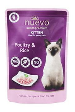 Nuevo kitten perutninski žepek z rižem 85g