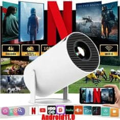 Smania GameProjecto 4K pametni projektor z več kot 20.000 igrami, prenosni domaci kino z WiFi in Bluetooth, igralna konzola z 2 krmilnikoma