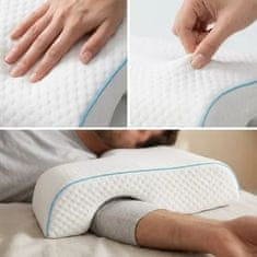 Smania ArmSnug ergonomska spominska pena za spanje v dvoje (leva roka), blazina z luknjo za roko proti mravljinciem, ortopedski vzglavnik za vrat