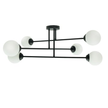 shumee Črna stropna svetilka s kroglo 6xE27 PALLE ID-6200-01 IdeaLED