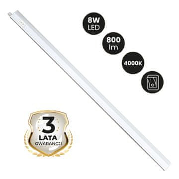 shumee Podsvetilna svetilka, bel trak, 60 cm, stikalo, nevtralna barva, LED, 8 W, VITO Eco-Light