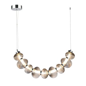 shumee Moderna viseča svetilka za dnevno sobo, jedilnico, nad mizo, krom, steklo, dimljena, topla barva, LED, 36 W, BOLLA Milagro