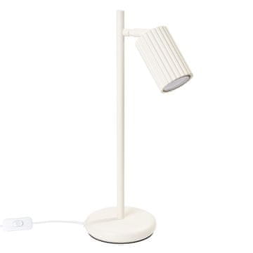 SOLLUX lighting Moderna bež namizna svetilka, premični žlebasti reflektor, stikalo, 1xGU10 10W KARBON Sollux Lighting