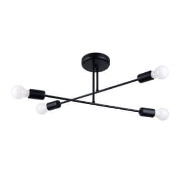 SOLLUX lighting Stropna svetilka s štirimi žarnicami črna NORAH 4xE27 15W SL.1451 Sollux Lighting