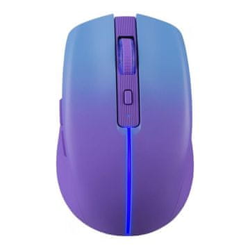 shumee Brezžična miška Defender MYSTERY MM-301 optična 1600dpi 2.4 GHz + Bluetooth vijolična POLNILNA, brez klika, tiha