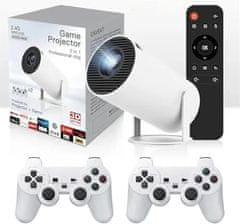 Smania GameProjecto 4K pametni projektor z več kot 20.000 igrami, prenosni domaci kino z WiFi in Bluetooth, igralna konzola z 2 krmilnikoma