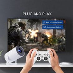 Smania GameProjecto 4K pametni projektor z več kot 20.000 igrami, prenosni domaci kino z WiFi in Bluetooth, igralna konzola z 2 krmilnikoma