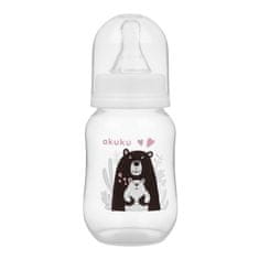 AKUKU AKUKU steklenička za hranjenje dojenčka - medvedek črne barve 125 ml