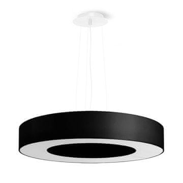 SOLLUX lighting Okrogla črna viseča svetilka Ø50 cm SATURNO SLIM 5xE27 15W SL.0750 Sollux Lighting