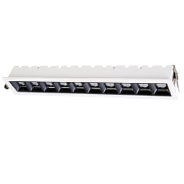 shumee Pravokotna bela LED vgradna svetilka 20W topla barva SOLAR Light Prestige
