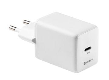 eSTUFF INFINITE polnilnik USB-C 45W GaN bel, reciklirana plastika