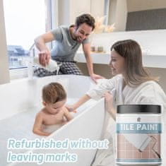 Smania TilePaint Premium premaz za keramične ploščice (300 g), barva za ploščice v kopalnici in kuhinji, samonivelirni keramični premaz siva