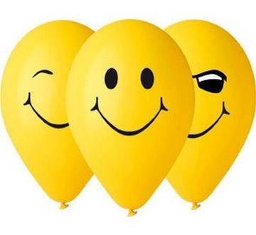 shumee Premium baloni Smiley rumeni 30 cm 5 kosov.