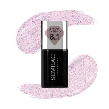 shumee SEMILAC Smart Extend hibridni lak za nohte z bleščicami Delicate Pink št. 806 7 ml