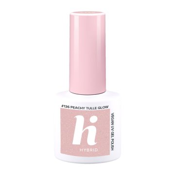 shumee HI HYBRID hibridni lak za nohte št. 136 Peachy Tulle Glow 5 ml