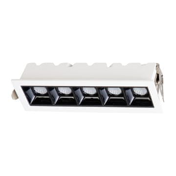 shumee Pravokotna bela LED vgradna svetilka 10W topla barva SOLAR Light Prestige