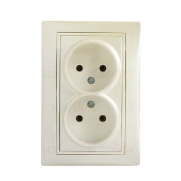 shumee Dvojna vtičnica brez ozemljitve, kompletna DOMO Kanlux 24977