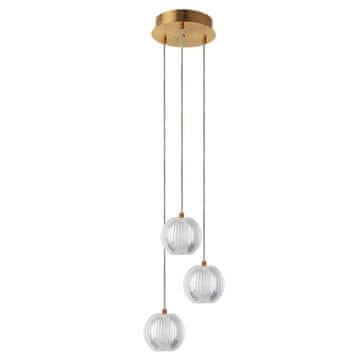 shumee Dekorativna okrogla viseča svetilka zlate barve z akrilnimi kroglicami, LED spremenljiva barva 11W BRILLANT Light Prestige