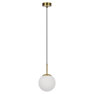 shumee Minimalistična viseča svetilka, steklena bela krogla, zlata in črna, 1xE14 10W, DORADO Light Prestige