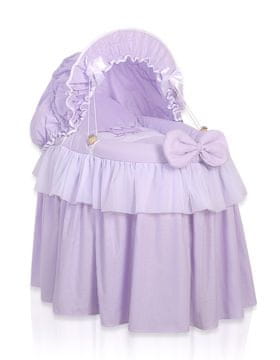 shumee Voziček za punčke - Moses košara za punčke s kapuco - vijolična