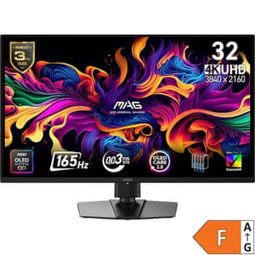 MSI Zaslon MAG 322UP QD-OLED E16 31,5" / 4K UHD / 165Hz / 0,03ms (GTG) (črn) – nastavljiv po višini - PD 15W