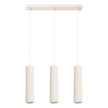 SOLLUX lighting Moderna bež viseča svetilka s tremi valovitimi cevmi za kuhinjski otok 3xGU10 10W KARBON Sollux Lighting