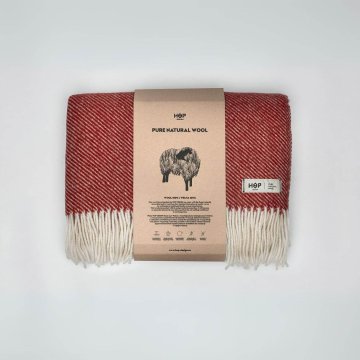 shumee Volnena odeja HOP DESIGN - RURU (bordo)