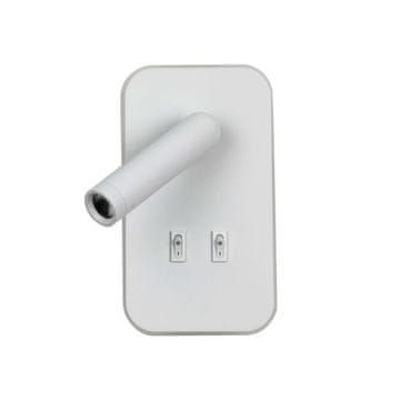 shumee 8W LED stenska svetilka s reflektorjem in stikalom DORIA WL839571WH Italux