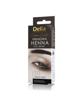 DELIA Delia Cosmetics kremasta kana za obrvi št. 3.0 temno rjava 1 paket