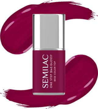 Semilac One Step 3v1 sijajni hibridni lak za nohte, št. 775 Plum Wine 7 ml