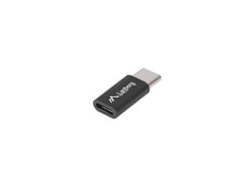shumee Adapter Lanberg USB tipa C (M) - micro USB tipa B (F), črne barve
