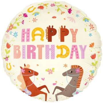shumee Folija balon Konji Konj Vse najboljše za rojstni dan Dekoracija za rojstni dan 45 cm